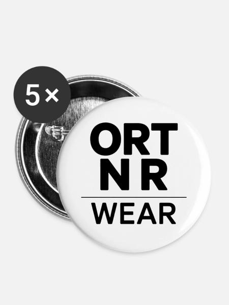Logo Simple - Buttons mittel 32 mm (5er Pack) - Weiß