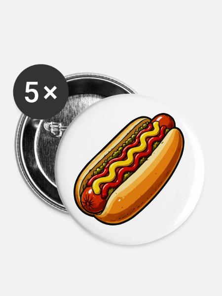 sandwich - Buttons mittel 32 mm (5er Pack) - Weiß