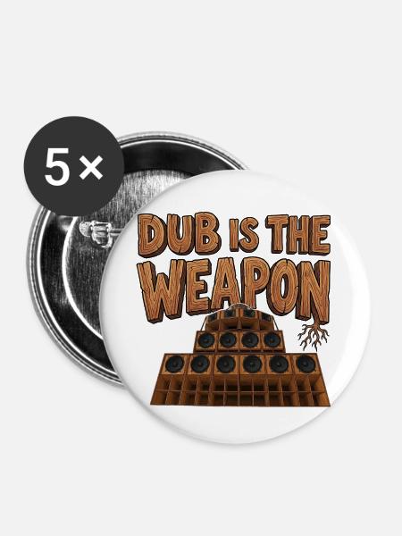 Reggae Weapon - Buttons mittel 32 mm (5er Pack) - Weiß
