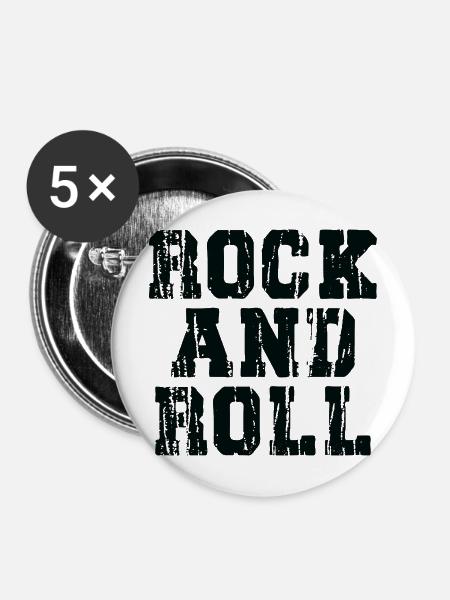 Rock'n'Roll-Distressed, fettes Typografie-Design - Buttons mittel 32 mm (5er Pack) - Weiß