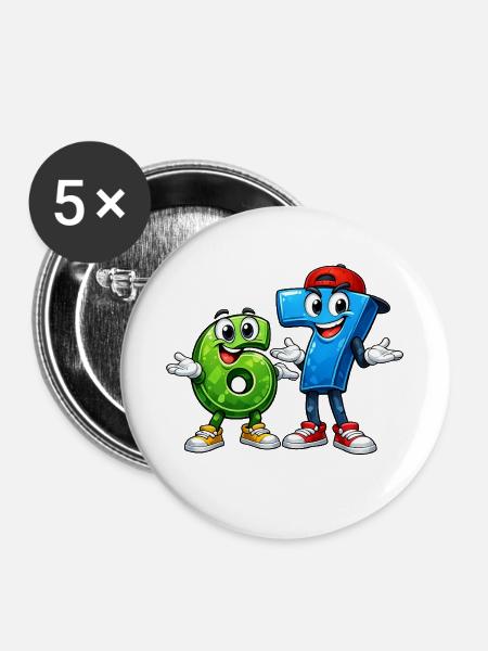 67 SIXSEVEN - Buttons mittel 32 mm (5er Pack) - Weiß