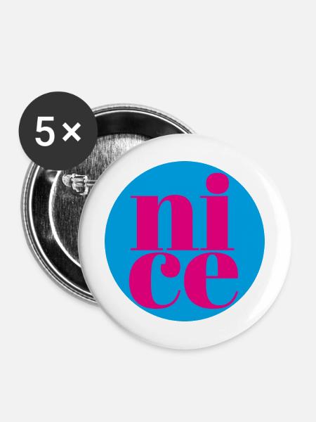 nice - Buttons mittel 32 mm (5er Pack) - Weiß