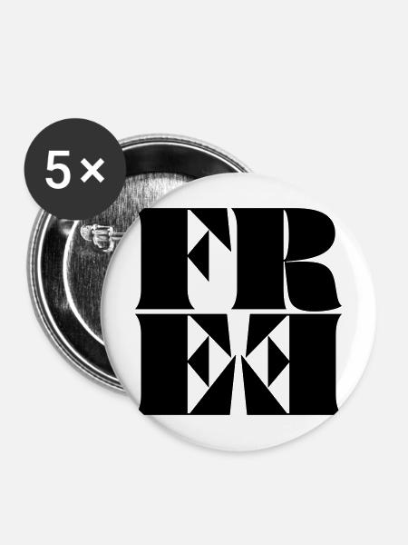 FREE - Buttons mittel 32 mm (5er Pack) - Weiß