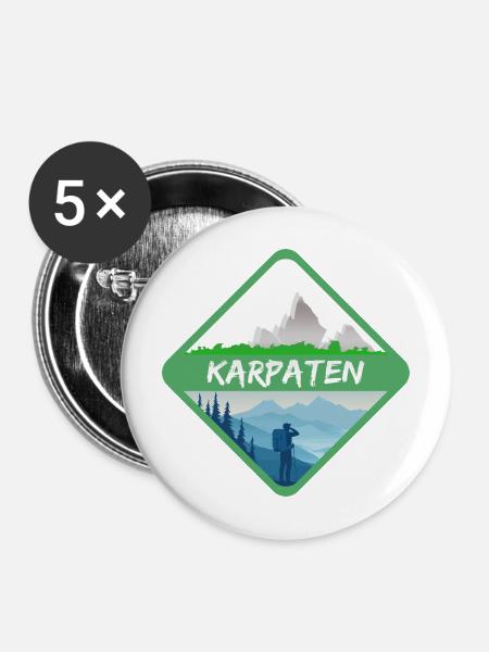 Mountains Karpaten - Buttons mittel 32 mm (5er Pack) - Weiß