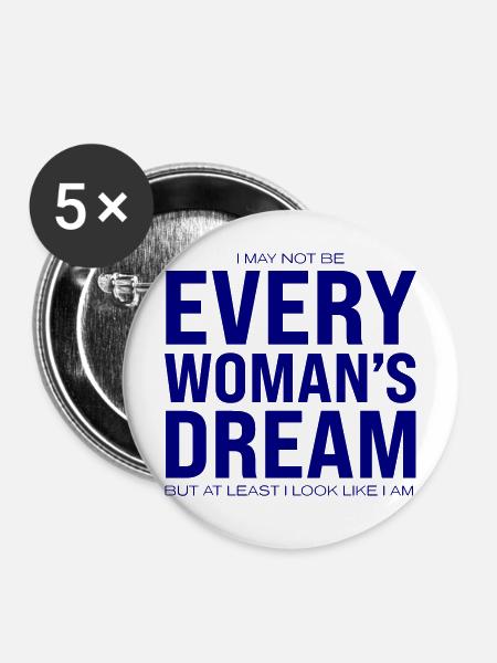 Every Woman`s Dream - Buttons mittel 32 mm (5er Pack) - Weiß