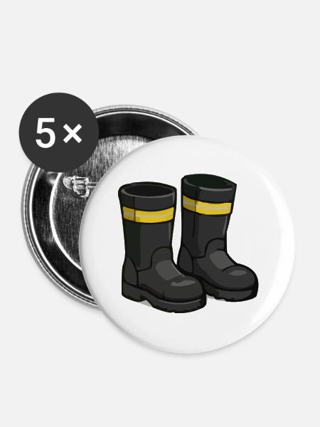 Gummistiefel Gelbband - Buttons mittel 32 mm (5er Pack) - Weiß