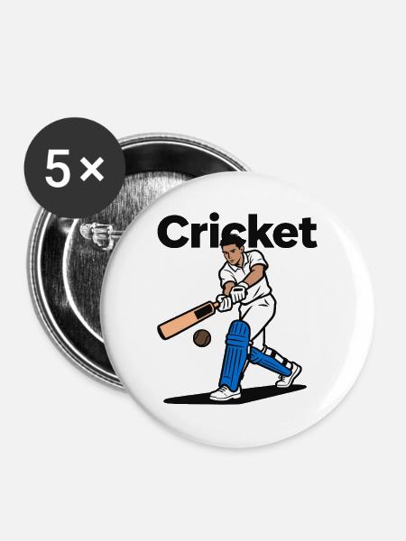 Cricket - Buttons mittel 32 mm (5er Pack) - Weiß