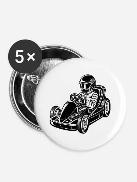 Go-Kart - Buttons mittel 32 mm (5er Pack) - Weiß