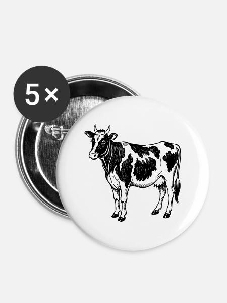 Holstein - Buttons mittel 32 mm (5er Pack) - Weiß