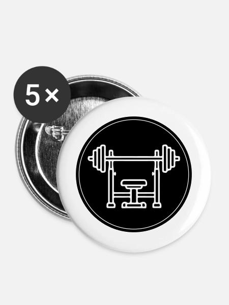 Hantelbank Bankdrücken - Buttons mittel 32 mm (5er Pack) - Weiß