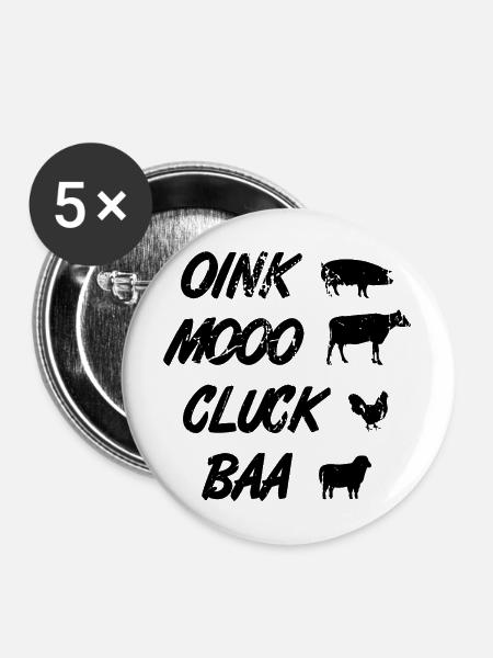 Viehzüchter - Buttons mittel 32 mm (5er Pack) - Weiß