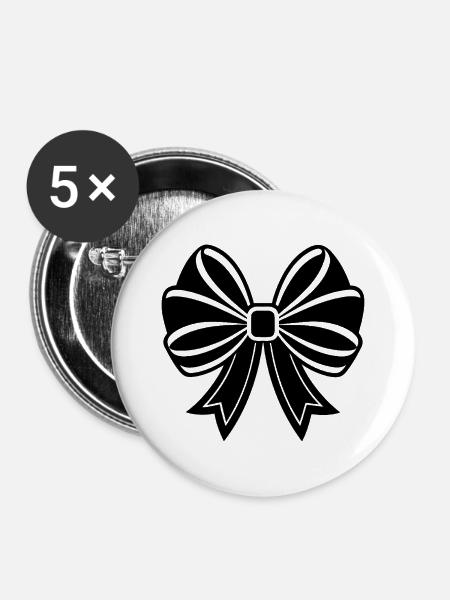 Band Präsenzdekoration - Buttons mittel 32 mm (5er Pack) - Weiß
