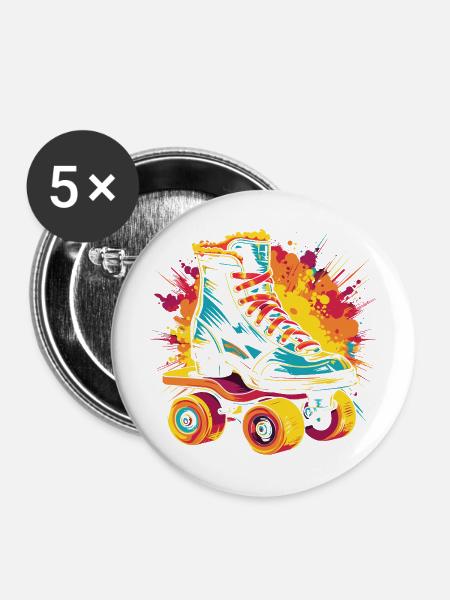 Rollerskates - Buttons mittel 32 mm (5er Pack) - Weiß