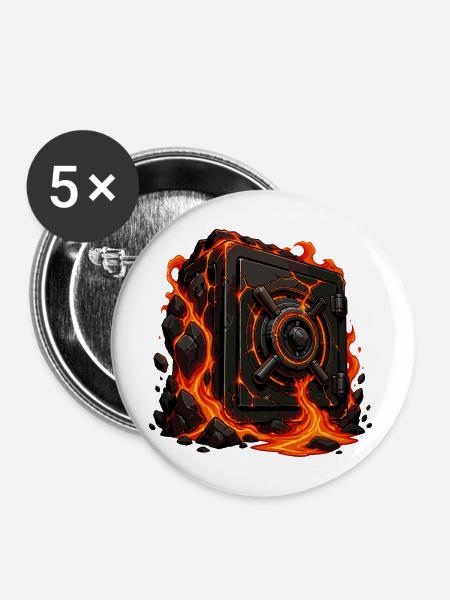 Lava Tresor im Vulkanlicht - Buttons mittel 32 mm (5er Pack) - Weiß
