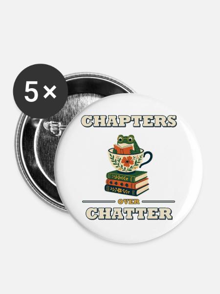 Kapitel über Gespräch - Buttons mittel 32 mm (5er Pack) - Weiß