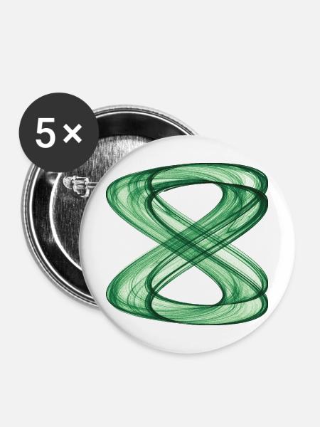 Verflochtene Bahnen - Buttons mittel 32 mm (5er Pack) - Weiß