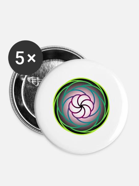Neonstrudel im Farbrausch - Buttons mittel 32 mm (5er Pack) - Weiß