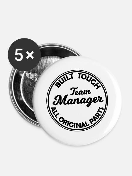 Der beste Team Manager - Buttons mittel 32 mm (5er Pack) - Weiß