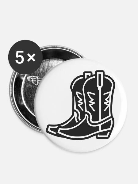 Cowboy - Buttons mittel 32 mm (5er Pack) - Weiß