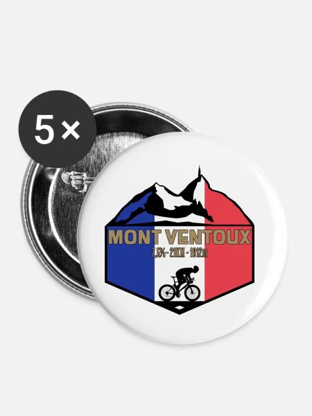 Mount Ventoux Deluxe - Buttons mittel 32 mm (5er Pack) - Weiß