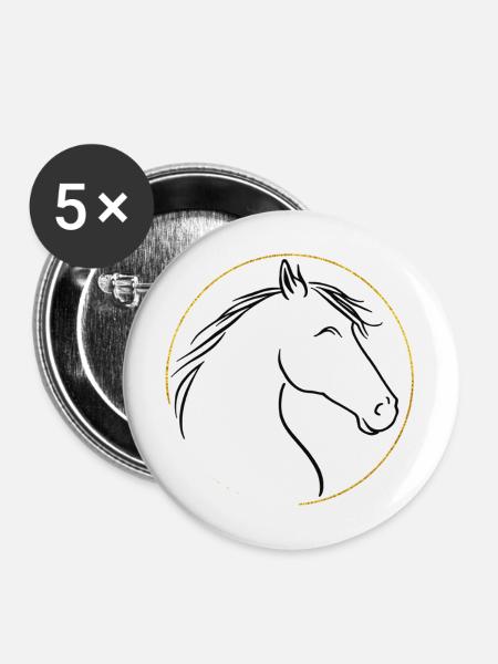 Wilde Mähne, Sanfte Anmut - Buttons mittel 32 mm (5er Pack) - Weiß