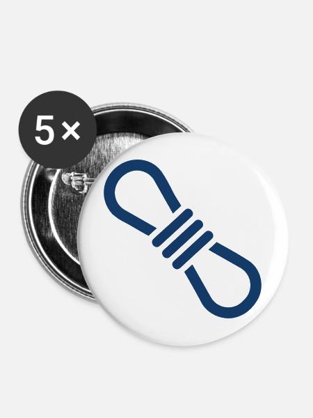 Sicherungsseil-Ikon-Vektor - Buttons mittel 32 mm (5er Pack) - Weiß