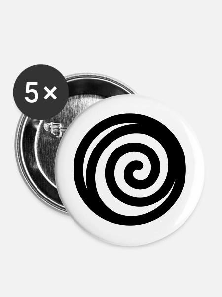 Japanische Spirale - Buttons mittel 32 mm (5er Pack) - Weiß