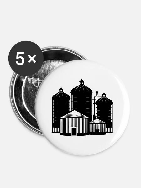 Getreidebehälter - Buttons mittel 32 mm (5er Pack) - Weiß