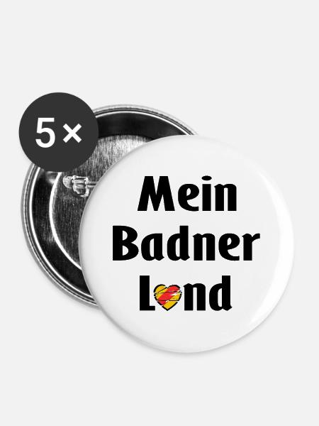 Mein liebes Badnerland - Buttons mittel 32 mm (5er Pack) - Weiß