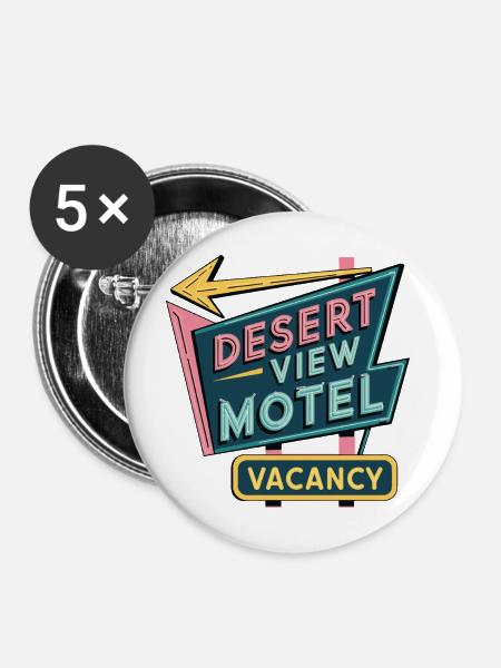 Desert View Motel - Buttons mittel 32 mm (5er Pack) - Weiß