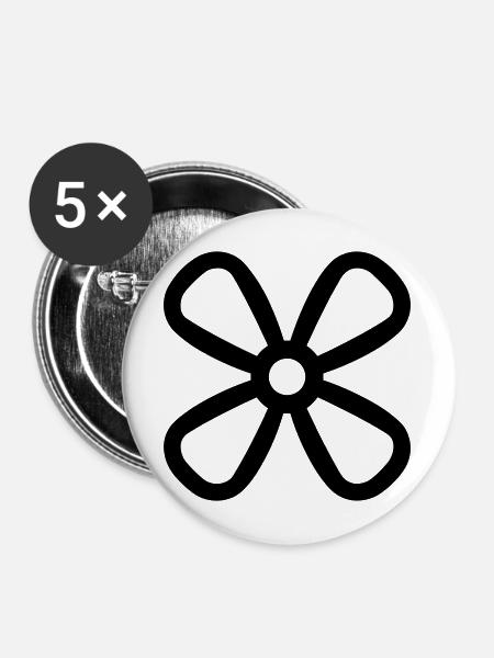 Propeller - Buttons mittel 32 mm (5er Pack) - Weiß
