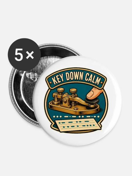 KEY DOWN CALM - Buttons mittel 32 mm (5er Pack) - Weiß