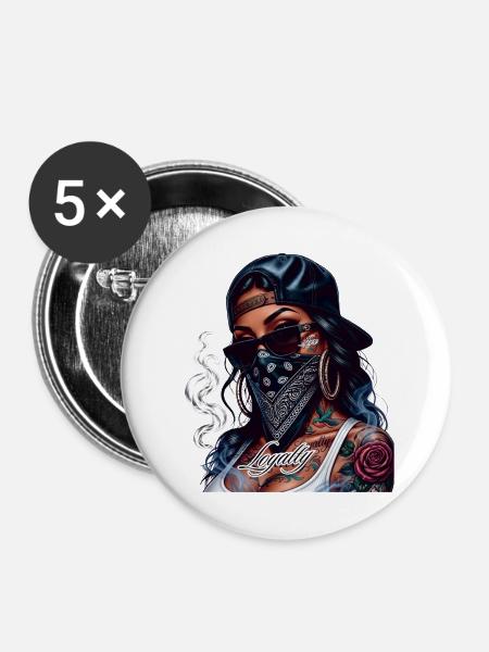 Loyalität im Straßenstil - Buttons mittel 32 mm (5er Pack) - Weiß
