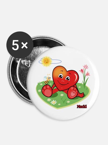 Mucki Little Bee - Buttons mittel 32 mm (5er Pack) - Weiß