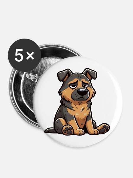 Deutscher Schäferhund Schäferhunde Schäferhunde - Buttons mittel 32 mm (5er Pack) - Weiß