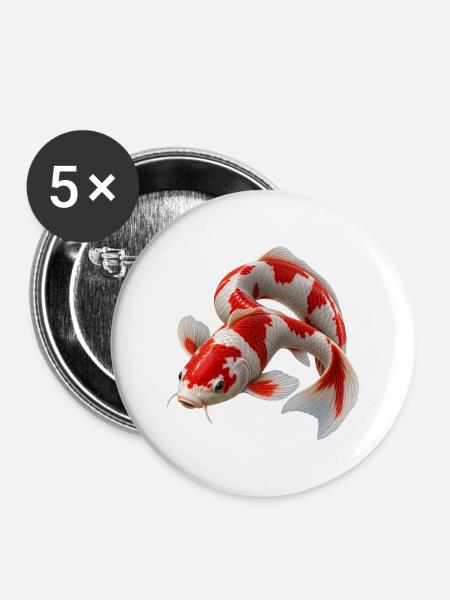 Unmögliche Koi-Schleife - Buttons mittel 32 mm (5er Pack) - Weiß