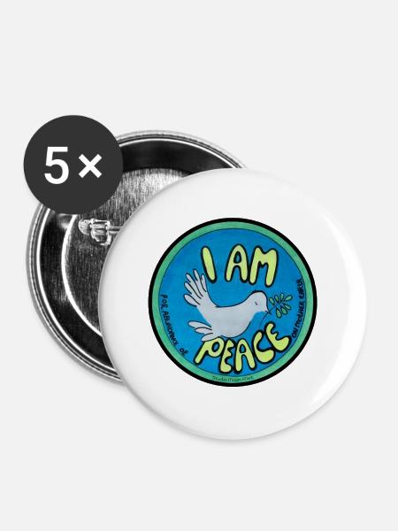 ICH BIN FRIEDEN - Buttons mittel 32 mm (5er Pack) - Weiß