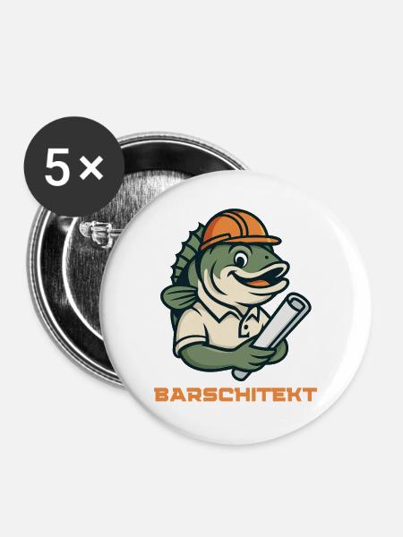 BARSCHITEKT  - Buttons mittel 32 mm (5er Pack) - Weiß