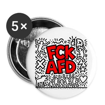 FCK AFD - Buttons mittel 32 mm (5er Pack) - Weiß - Vorne