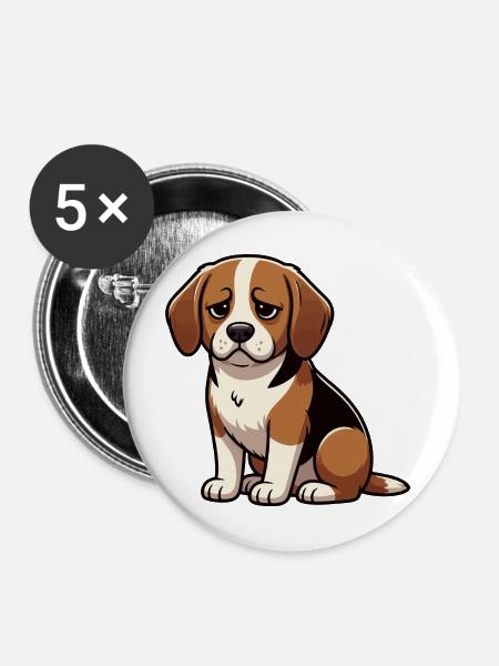 Beagle Beaglebesitzer Beaglehalter beaglehund - Buttons mittel 32 mm (5er Pack) - Weiß