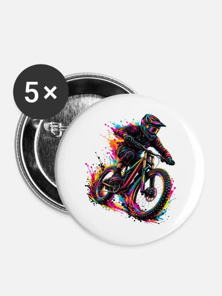 Color_biker - Buttons mittel 32 mm (5er Pack) - Weiß