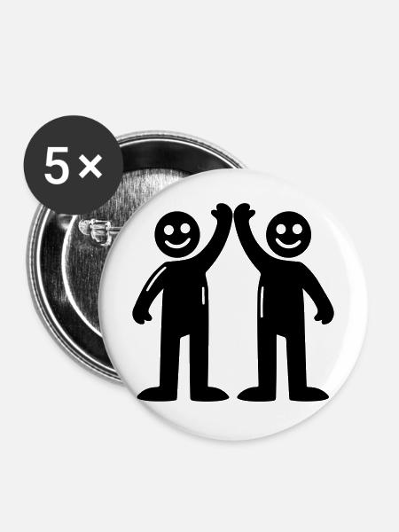 beste freunde - Buttons mittel 32 mm (5er Pack) - Weiß