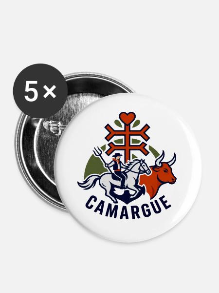 Gardians Camargue Equestrian - Buttons mittel 32 mm (5er Pack) - Weiß