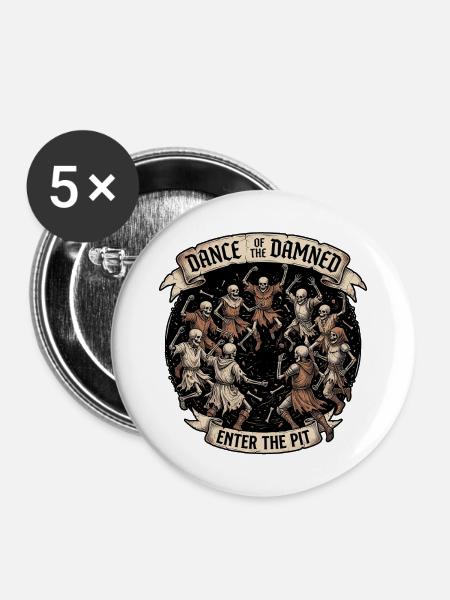 Dance of the Damned - Buttons mittel 32 mm (5er Pack) - Weiß