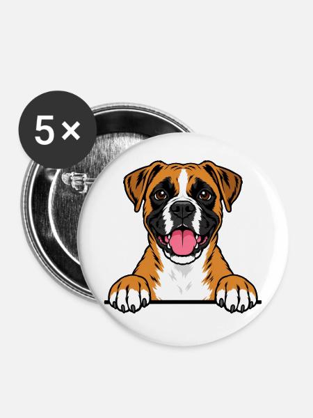 Boxer - Buttons mittel 32 mm (5er Pack) - Weiß