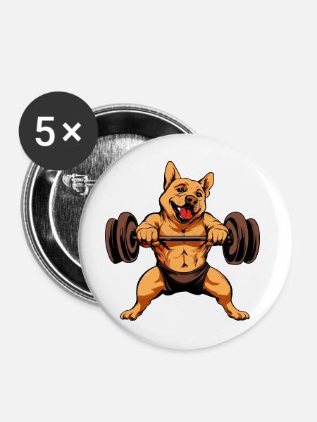Trainer Hund - Buttons mittel 32 mm (5er Pack) - Weiß