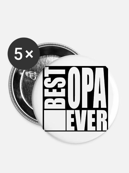 Bester Opa Spruch - Buttons mittel 32 mm (5er Pack) - Weiß