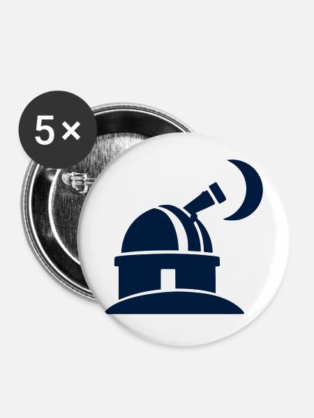 Sternwarte Observatorium Logo - Buttons mittel 32 mm (5er Pack) - Weiß