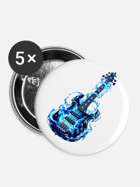 Frostfeuer-Basspuls - Buttons mittel 32 mm (5er Pack) - Weiß