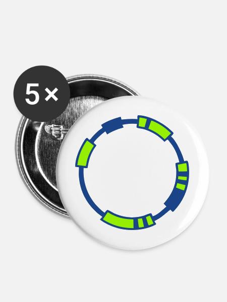Plasmid DNA Genetik Logo - Buttons mittel 32 mm (5er Pack) - Weiß
